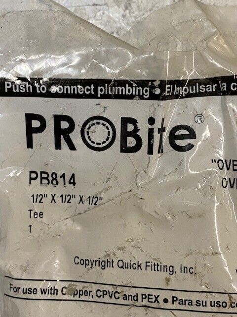 4 Qty of Probite PB814 1/2"x1/2"x1/2" Tee Lead-free LF814 (4 Quantity)