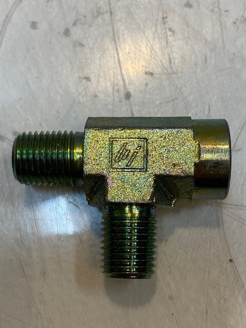 11 Qty of Hydraulic Tee Male x Male x Female 4 | 50mm L 14mm Thread (11 Qty)