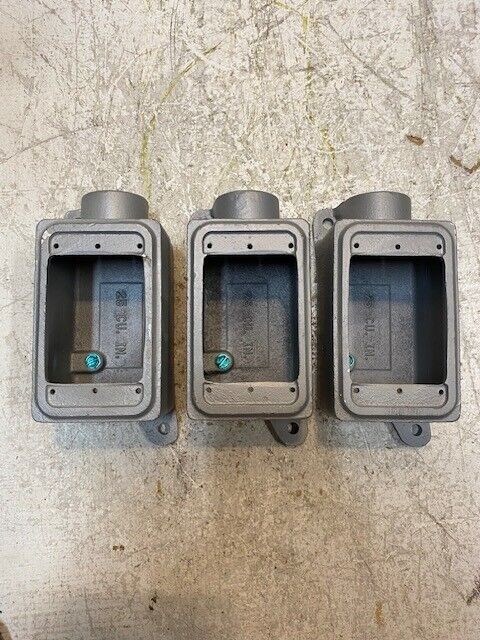 3 Qty of Appleton 127FDE O-Z/GEDNEY 25 cu in Gang Boxes w/ Mounting Lugs (3 Qty)