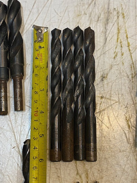 Assorted Lot of 39 Spiral Drill Bits 7/16 HSS | 1" x 3/4 M42 | 40326 | 1/2 HSS