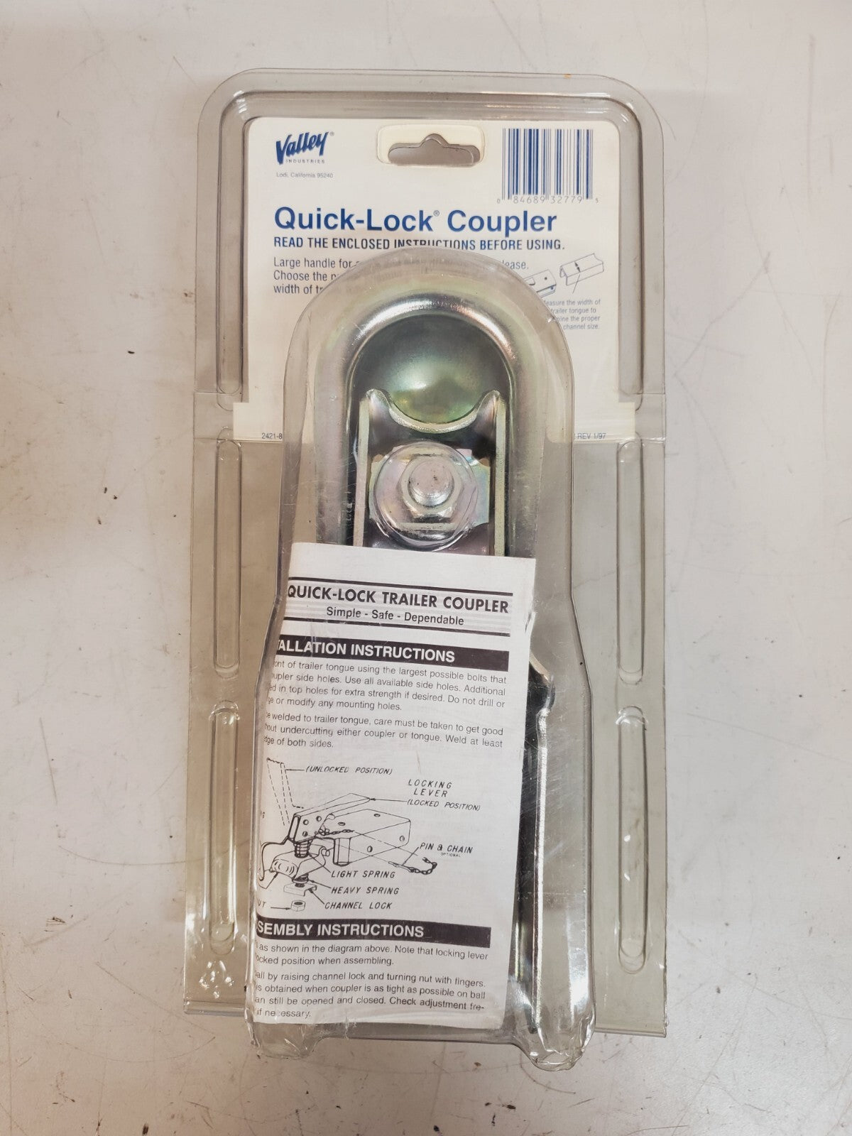 Valley Quick-Lock Trailer Coupler 5421 Class I Gross Loads 2000Lb Tongue 200Lb
