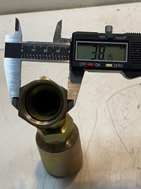 Crimp Hose Fitting 913483E | 16BW | 6" H 31mm Thread 38mm Hex 49mm OD 20mm ID