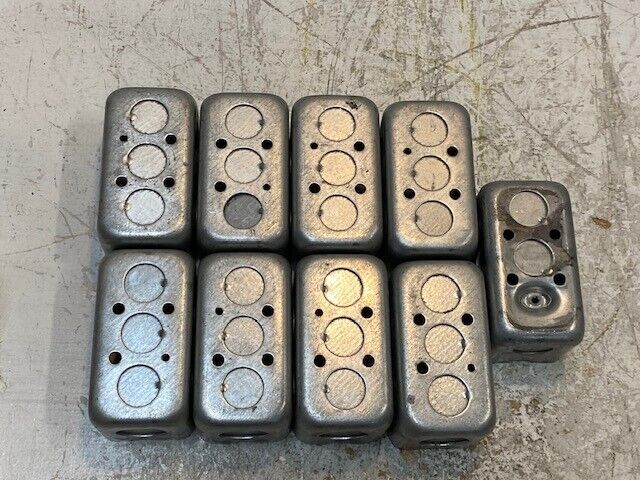 9 Quantity of Steel 1-Gang Utility Boxes 4" x 2-1/8" x 2-1/8" (9 Quantity)