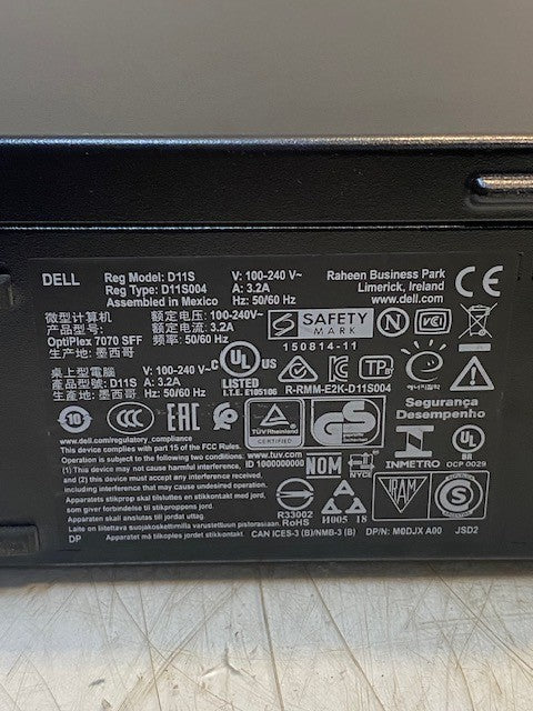 Dell OptiPlex 7070 SFF Model D11S Intel i5 vPro 9th Gen | 8GB RAM -No Hard Drive