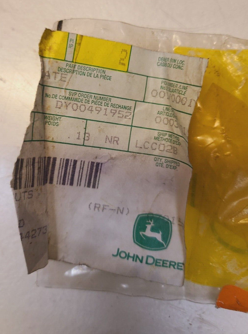 John Deere Plate DY00491952 | 4008112