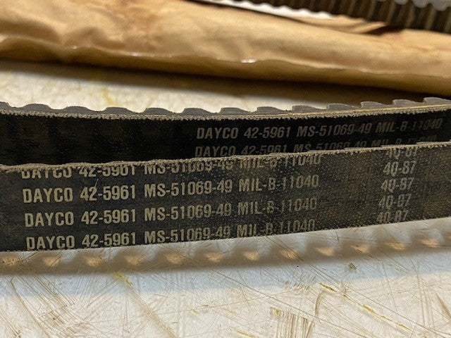 2 Quantity of Dayco V-Belts 42-5961, MS-51069-49, MIL-B-11040 (2 Quantity)