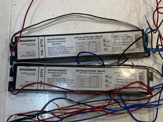2 Quantity of Sylvania Electronic Ballasts QTP2x32T8/UNV-ISN-SC 50/60Hz (2 Qty)