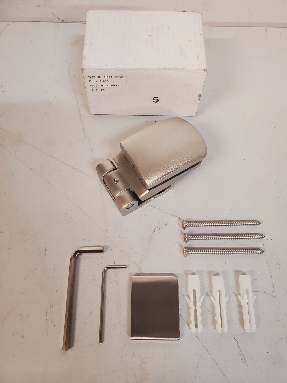 Deksun Brushed Nickel KS SERIES Shower Door Hinge Complete H965