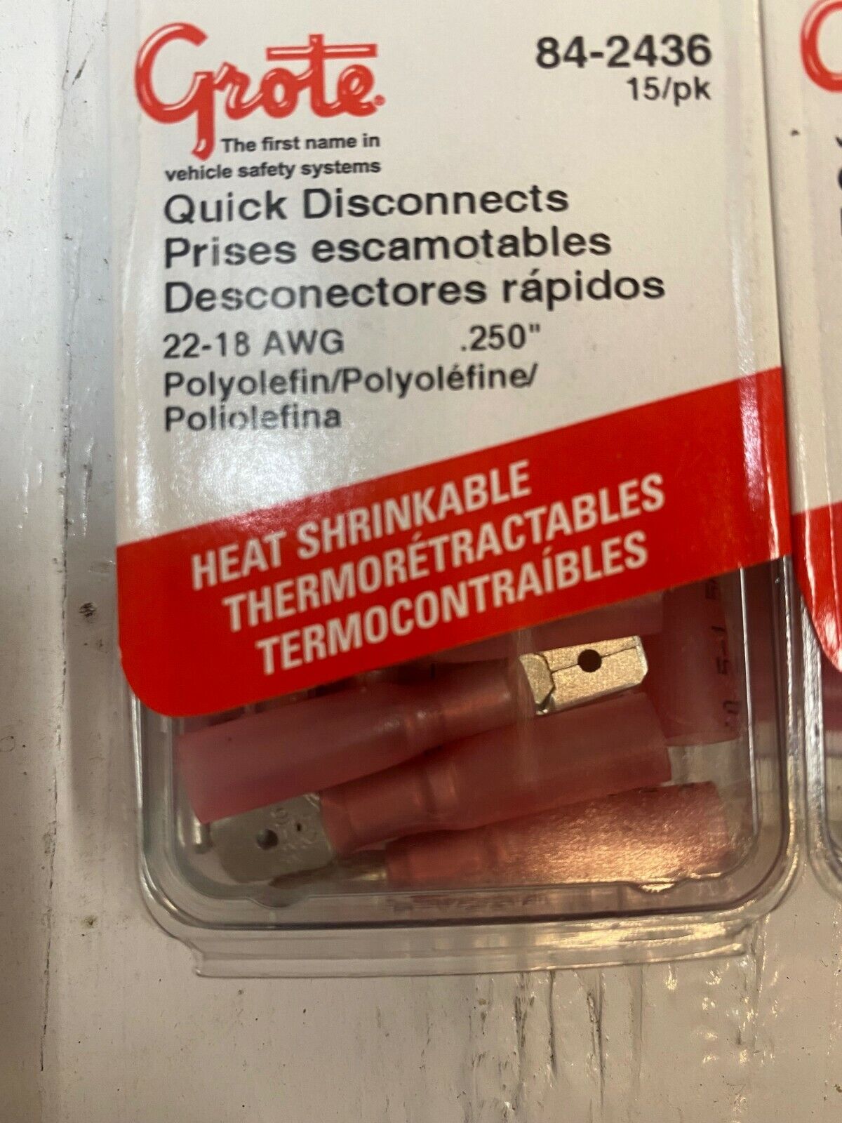 45 Grote 84-2436 Quick Disconnects Heat Shrinkable Male Disconnects (45 pack)