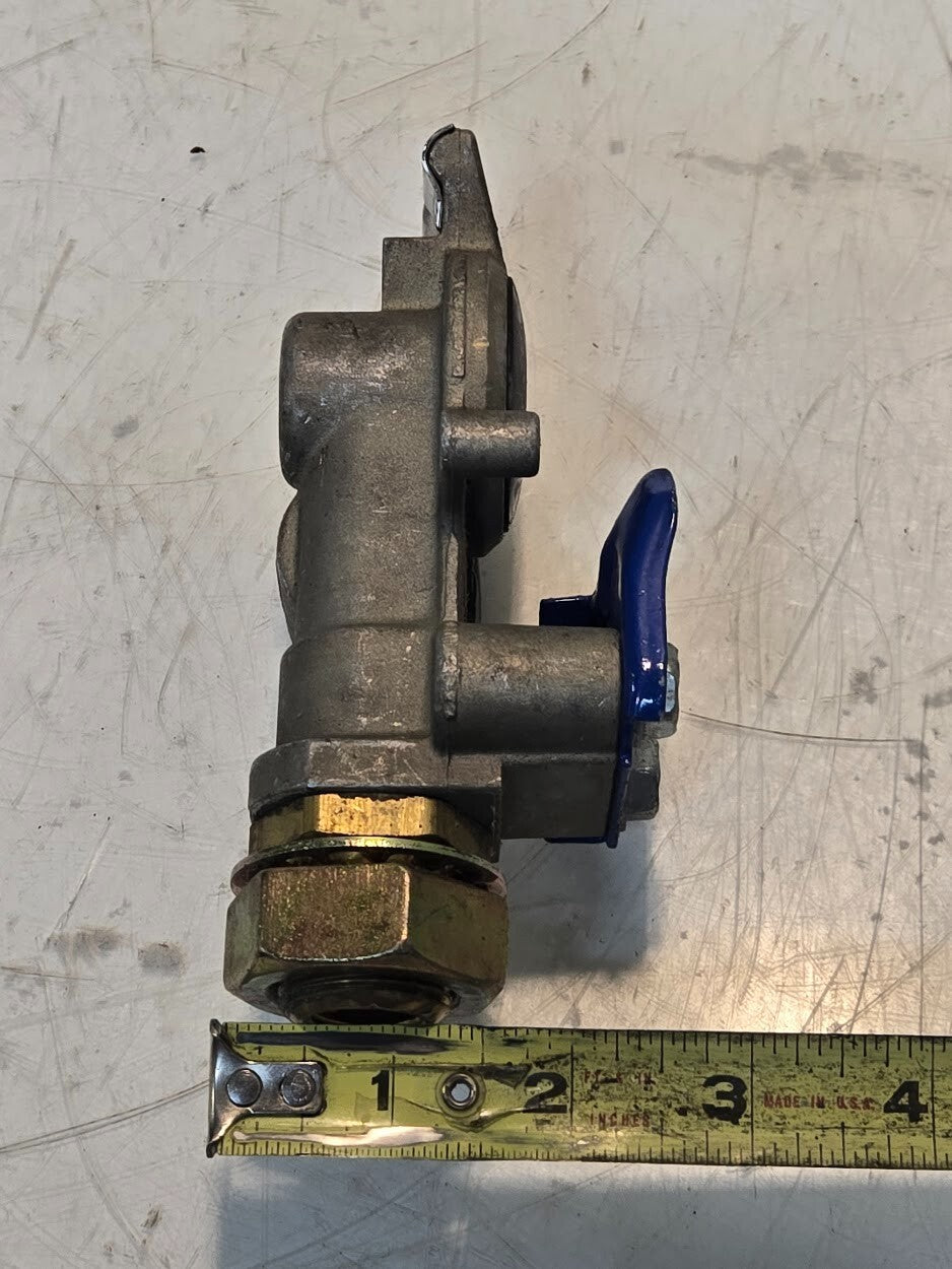 Service Blue Glandhand with Quarter Turn Shutoff Valve | 1/2" FPT | 37mm Hex Nut