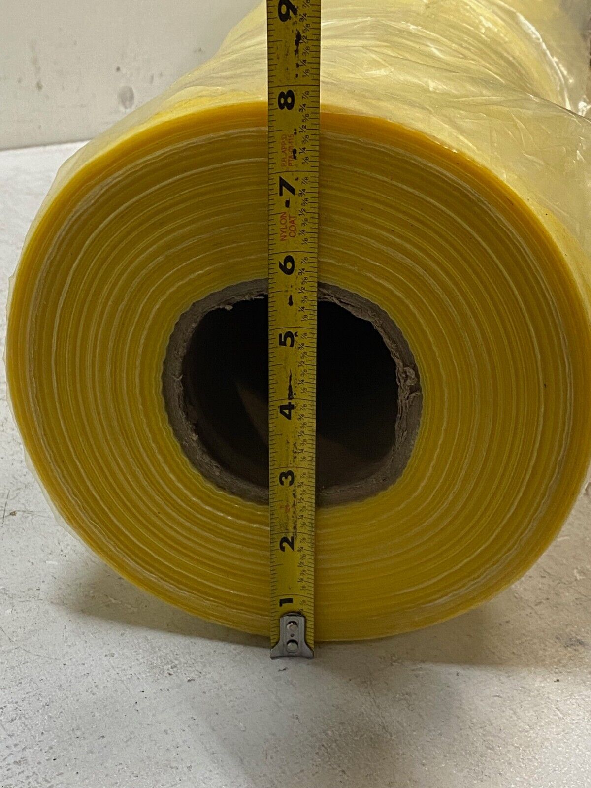 Yellow Plastic Sheeting Roll 36-3/8" Width 7-3/4" Roll Diameter