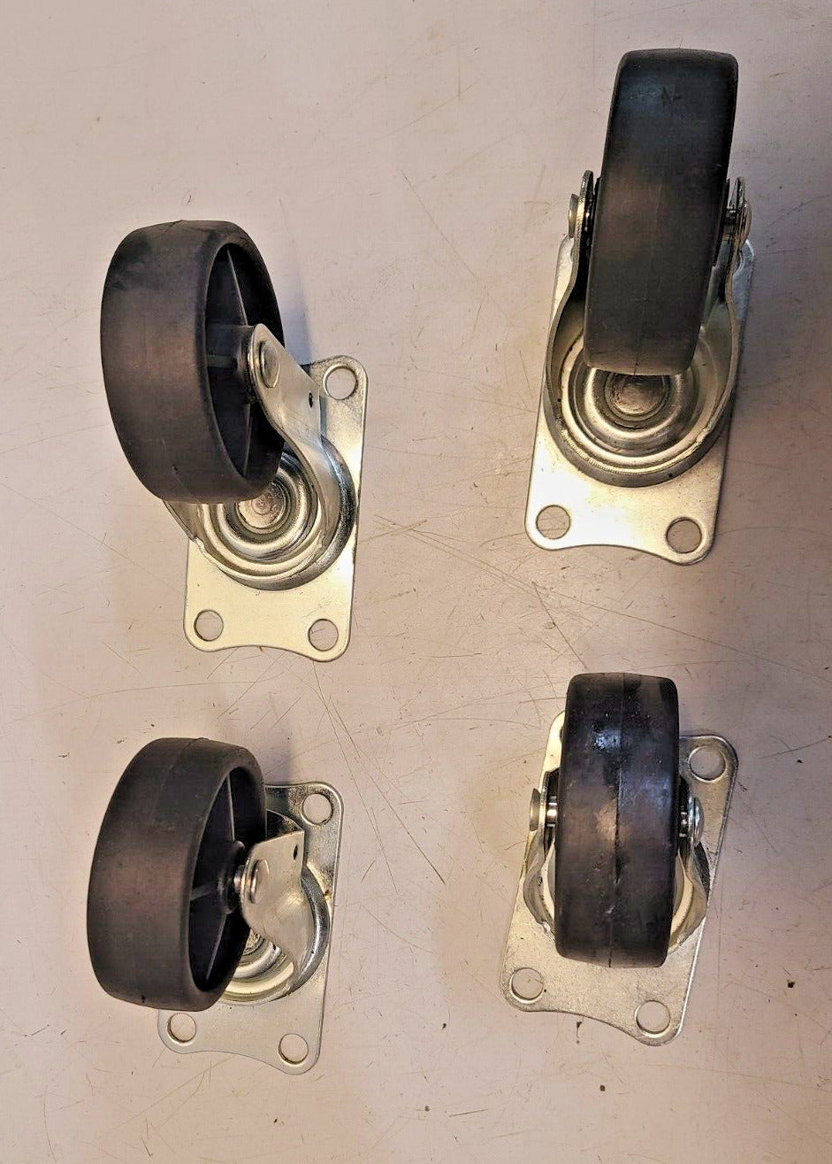 4 Quantity of Heavy Duty Plastic Casters 3" Diameter (4 Qty)