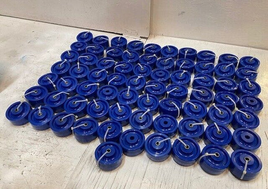 71 Pack of Solid Blue Polyurethane Caster Wheels 76mm OD 32mm Treadwidth -71 qty