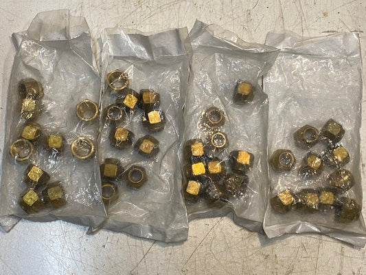 4 Bags of 10 Anderson Fittings NS4-6 | 3/8 Short FGD Nuts (40 Pieces Total)