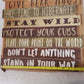 4 Qty Young's Inc Wooden Lesson from a Bear Wall Signs  20"Hx15"W 18016 (4 Qty)