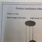KY-149 Gold Light Fixture with Three 7" Balls 110-250V E27/E26 60W