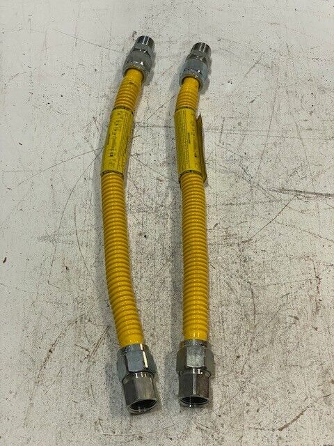 2 Qty of BrassCraft CSSB21-18 Yellow Stainless Steel Gas Connectors (2 Qty)