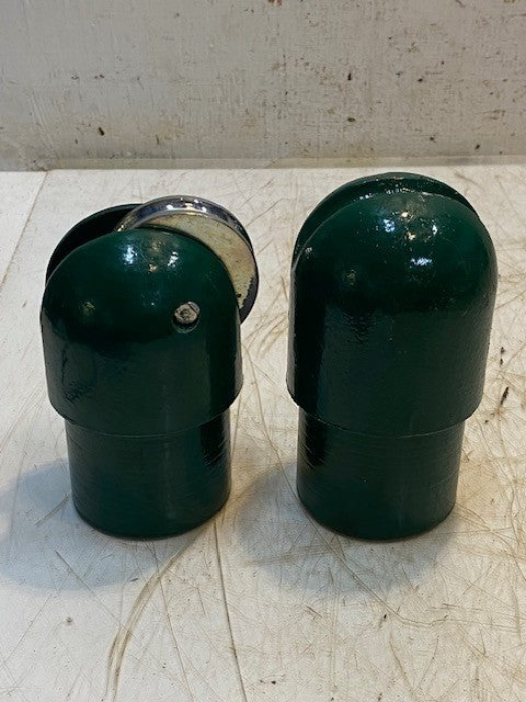 Green Replacement Pole Caps for Pickleball/Tennis 1 w/ Pulley 1 w/out Pulley