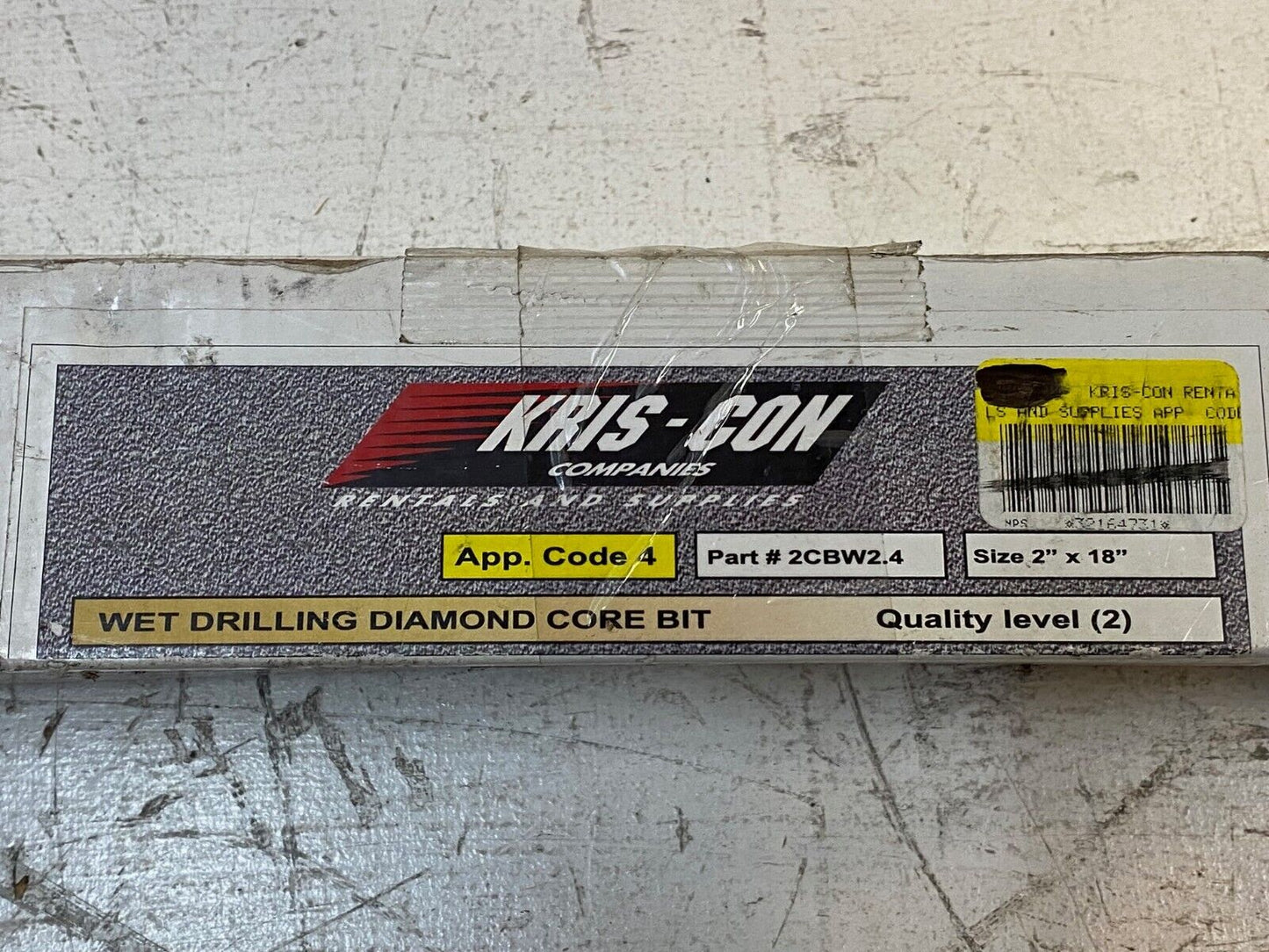 Kris-Con Wet Drilling Diamond Core Bit 2CBW2.4 Size 2"x18" 2CBW24
