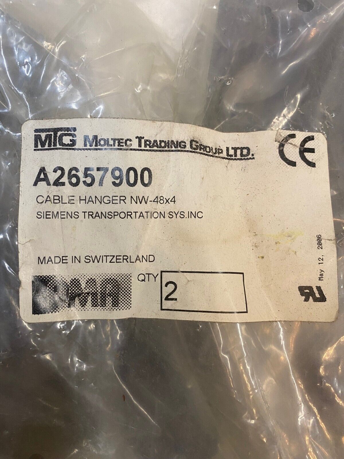 4 Moltec Trading Group A2657900 Cable Hangers (4 qty)