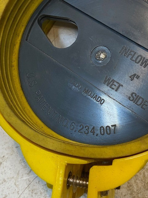 Inflow Plug 4" Coupling Pending Sewer Cap Yellow Polypropylene Patent#6,234,007