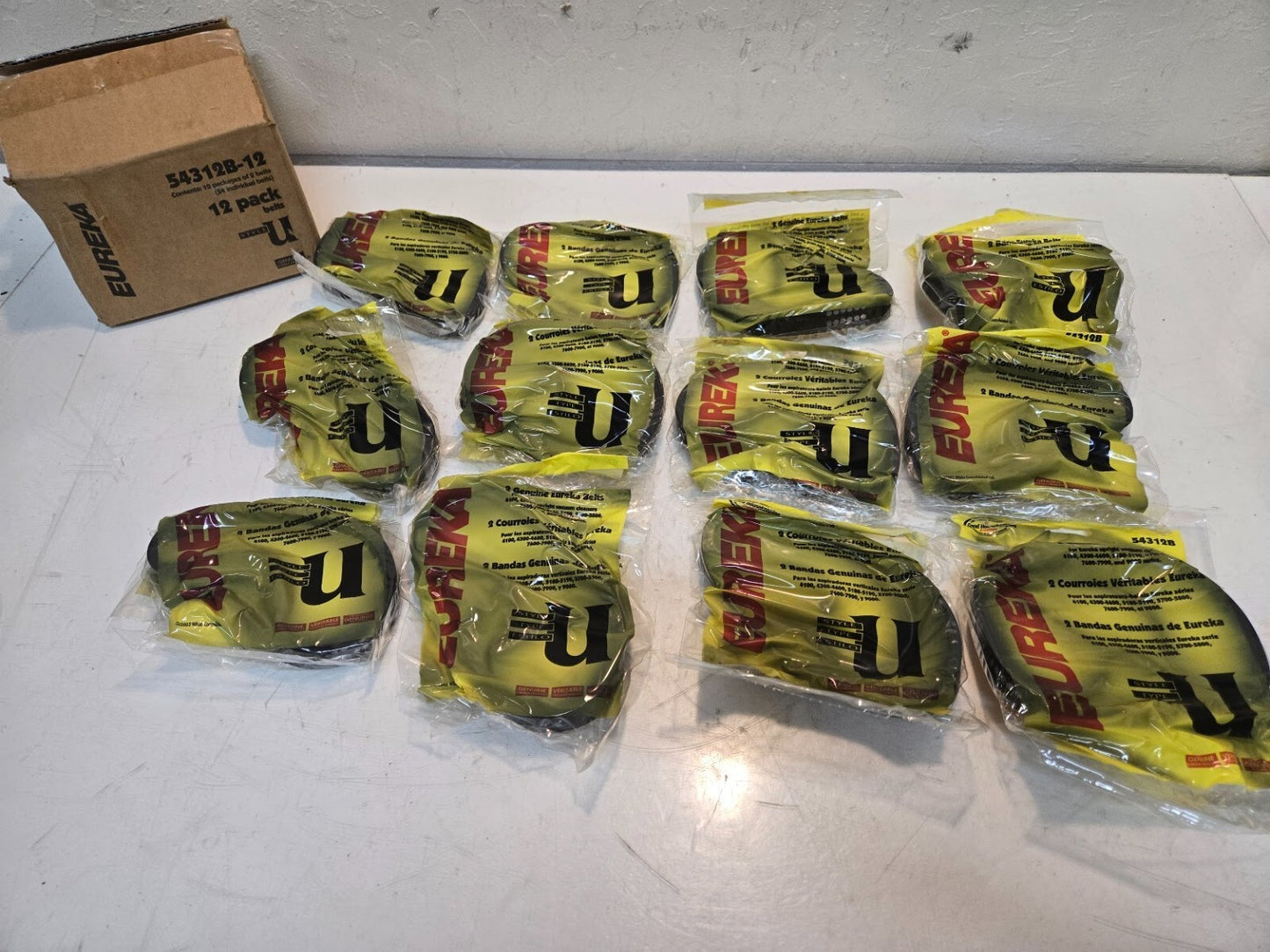 12 Quantity of Eureka U-Belt 2-Packs 54312B | 0213169001077 | 27319E (12 Qty)