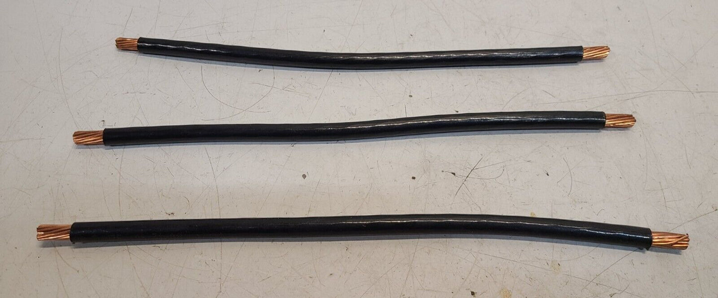 3 Qty. of Single Conductor Copper Wires TYPE T90 NYLON TWN75 | 12" Long (3 Qty)