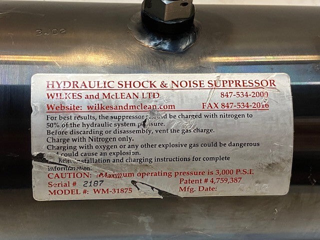 Wilkes & McLean Hydraulic Shock & Noise Suppressor WM-31875