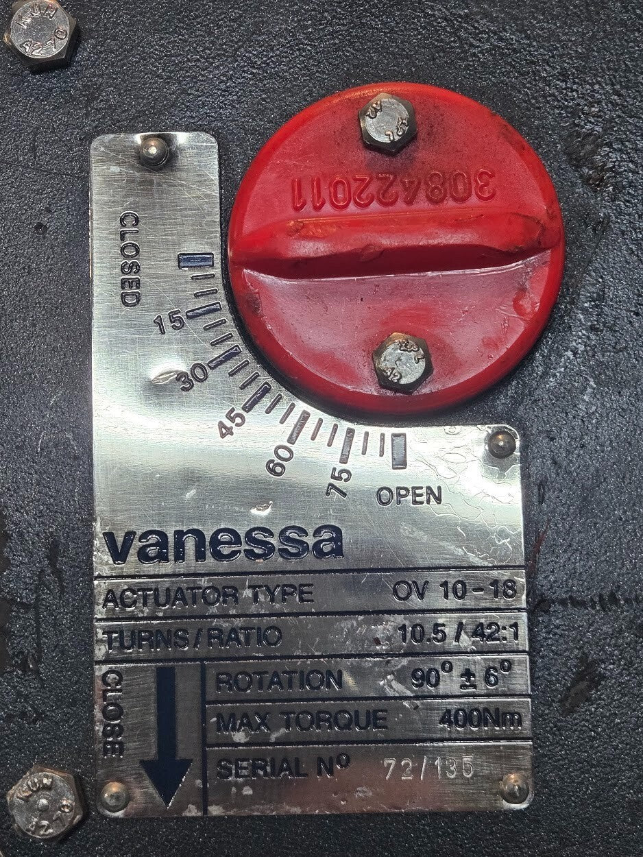 Vanessa OV 10-18 Actuator Valve | Turns/Ratio 10.5/42:1 | Max Torque 400 Nm