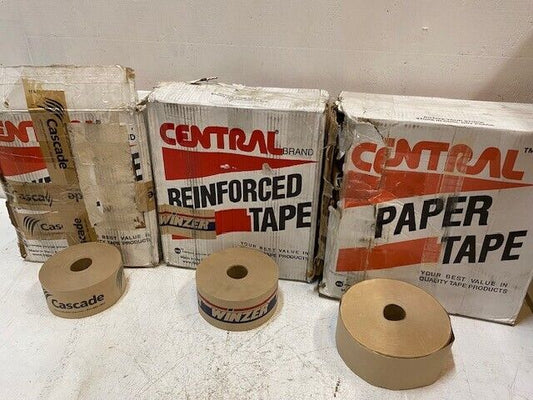 3 Boxes of Central Reinforced Tape 27 Rolls 3inx450ft Grade 260 & 235 72mmx450ft