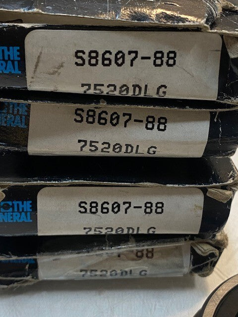 4 Qty of General Single Row Ball Bearings S8607-88 7520DLG | 8607-RS (4 Qty)