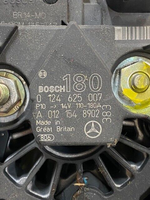 Bosch Alternator 0124625007, A0121548902, 14V, 110-180A, P10, 180, 383, 806