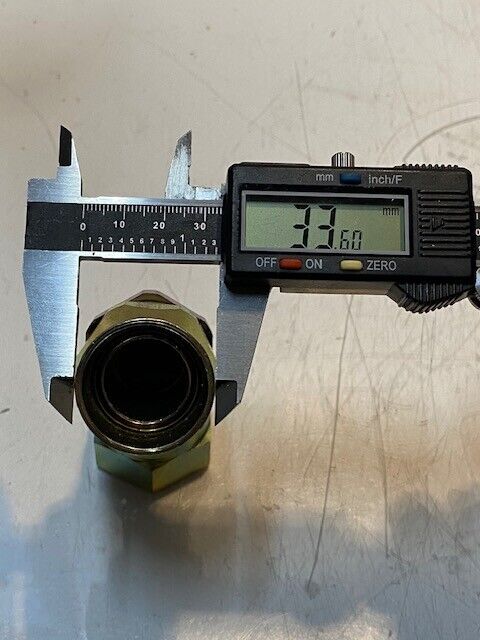 3 Quantity of A-16 Steel Hydraulic Hose Fittings 4-1/4" H 38mm Hex (3 Quantity)
