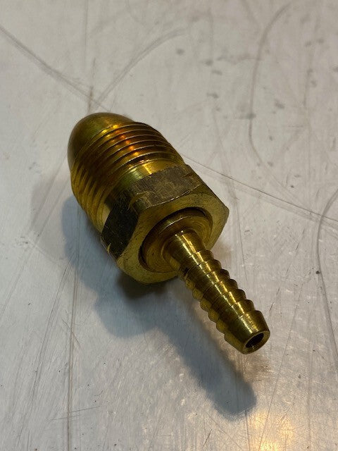 16 Quantity of Brass Hose Barb Fittings 2-3/8" L 22mm Thread 8mm Nose (16 Qty)