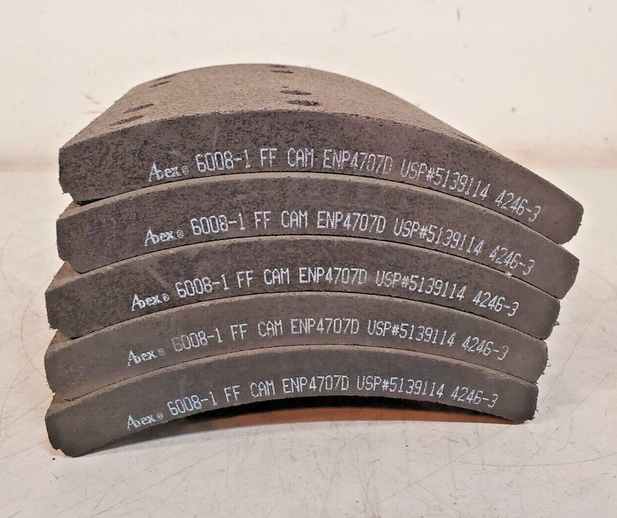 5 Qty. of Abex Brake Shoe Lining Strips 6008-1 | 4246-3 FF CAM ENP4707D (5 Qty)