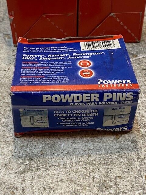 11 Qty of Powers Fasteners Powder Pins 3/4" 50022 Pack of 100 (1,100 Pcs Total)