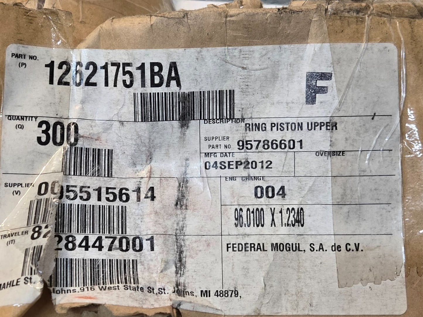 16 Quantity of Upper Piston Rings 95786601 | 12621751BA (16 Quantity)