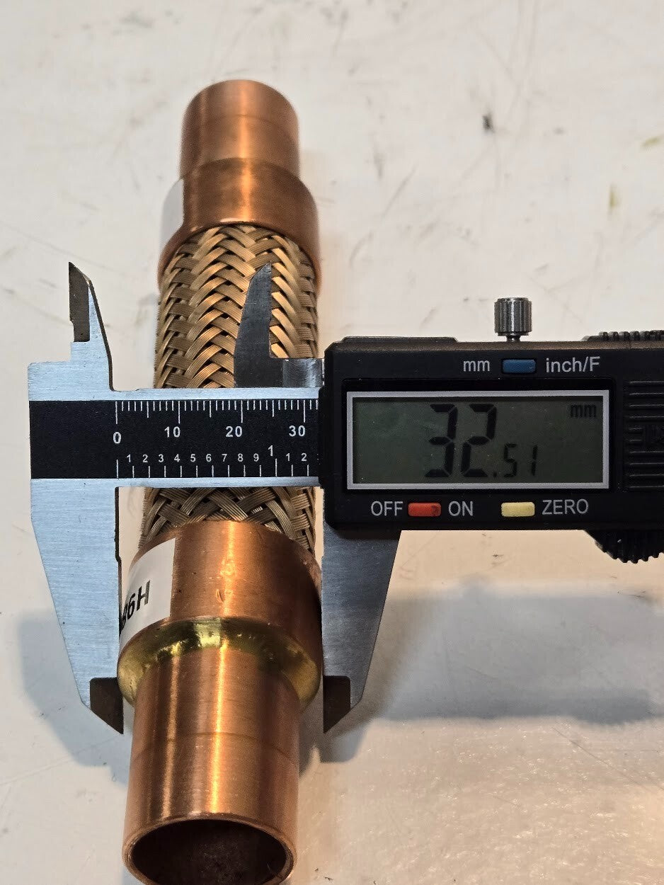 Bronze Hose and Braid H986-12627 | 7" Long with 1" Copper Sweat Ends