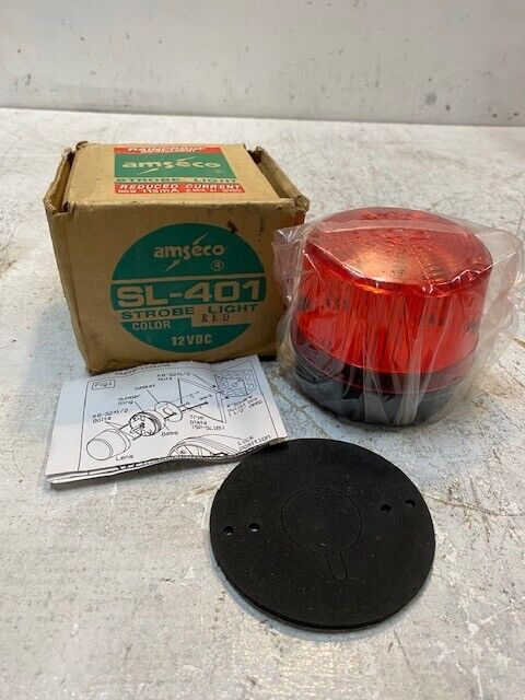 Amseco SL-401 12VDC Strobe Light Red Lens