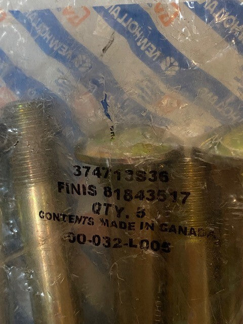 Pack of 5 New Holland Carriage Rim/Disk Bolts 374713S36 | 81843517