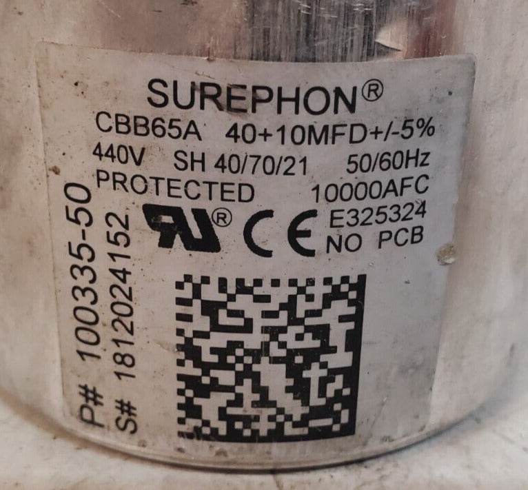 Surephon Dual Run Capacitor 100335-50 | CBB65A | 440V | 50/60Hz | 10000 AFC