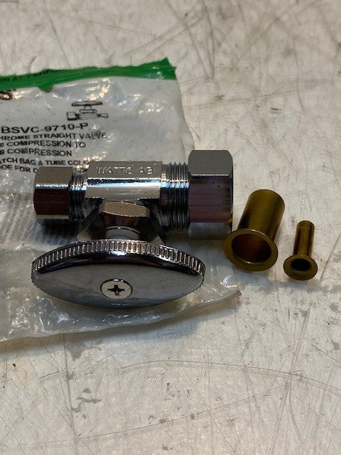 Watts PBSVC-9710-P Chrome Straight Valve 3/8 Compression to 5/8 Compression