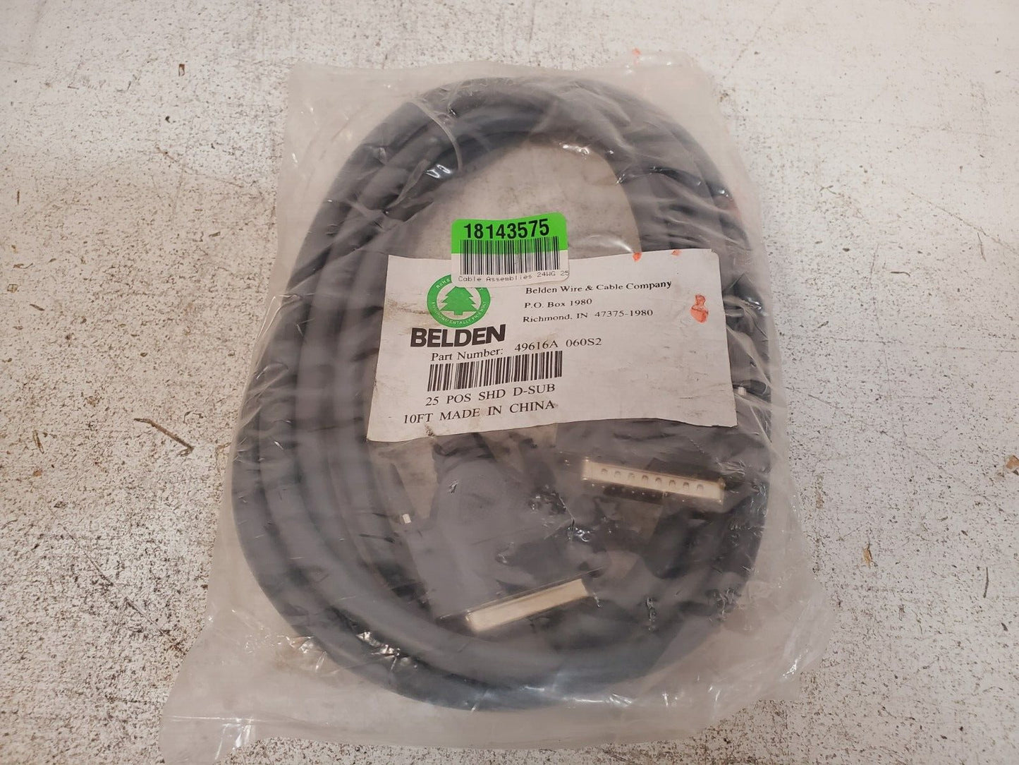 Belden Cable Assemblies 10ft  49616A 060S2 | 25 POS SHD D-SUB