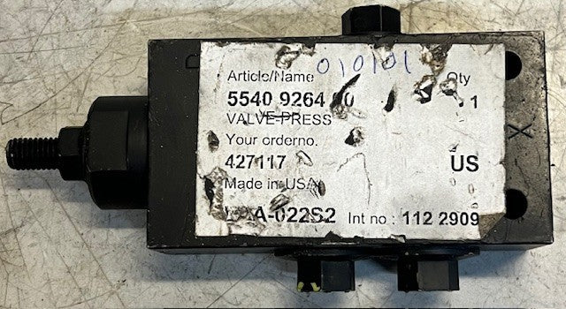 Parker Hannifin Auxiliary Sequence Valve 5540926400 Hydraulic Control OEM