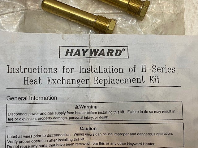 Instructions for Installation of Hayward H-Series Heat Exchanger Replacement Kit