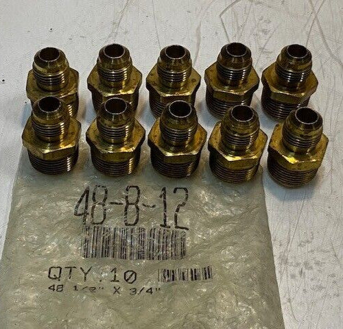 10 Quantity of Brass Craft 48-8-12 Flare X MIP Union 1/2" x 3/4" (10 Quantity)