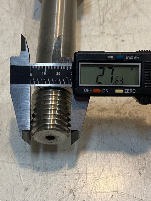 Trailer Axle Spindle 16-1/4" Long 57mm OD 32mm Shaft 28mm Thread