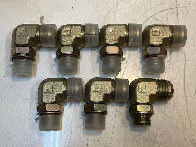 7 Qty of Parker 90 Degree Male Elbow Fittings 33mm Thread 27mm Thread (7 Qty)