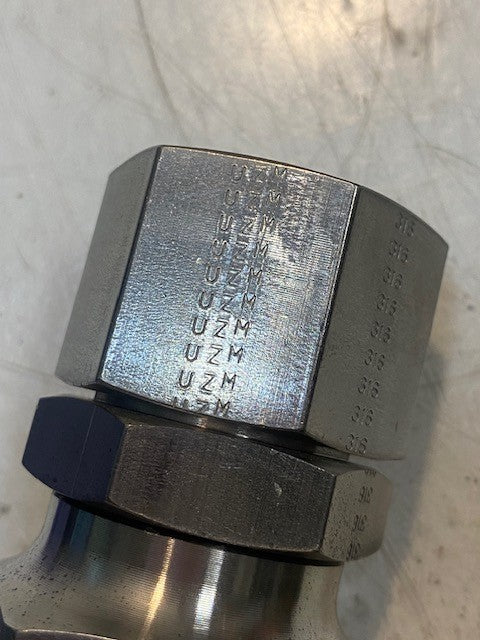 Female Tube Pipe Swivel Fitting SSP 316 | UZM | WLZ | 4" Tall 31mm ID 44mm OD