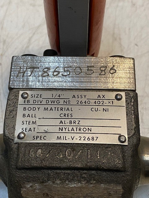 Electric Boat Ball Valve HT8650586 | 2640-402-X1 | MIL-V-22687